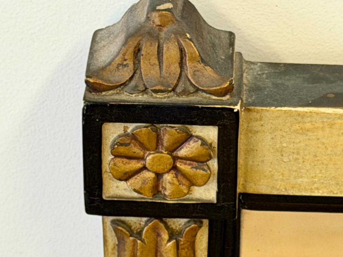 Gilded & Black Arched Mirror