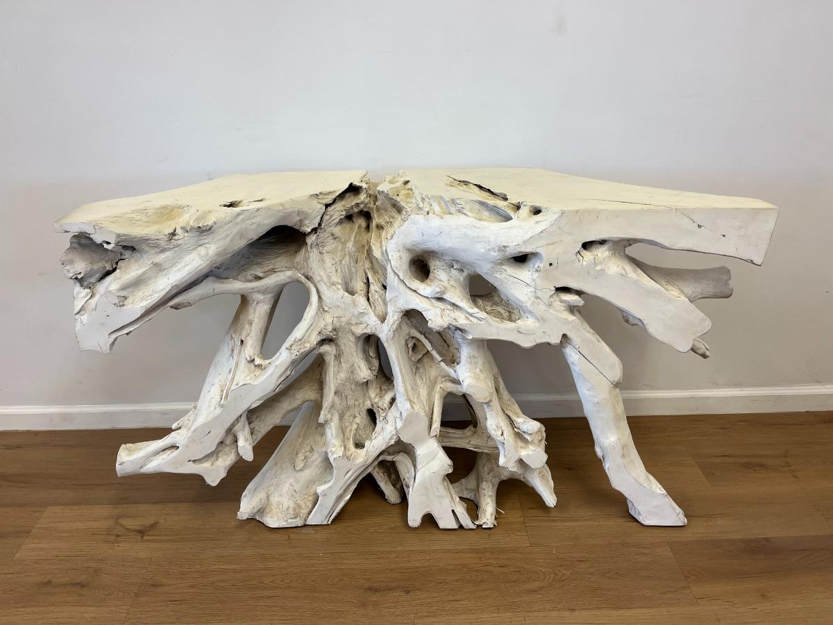 Phillips Collection Teak Root Bleached Console Table