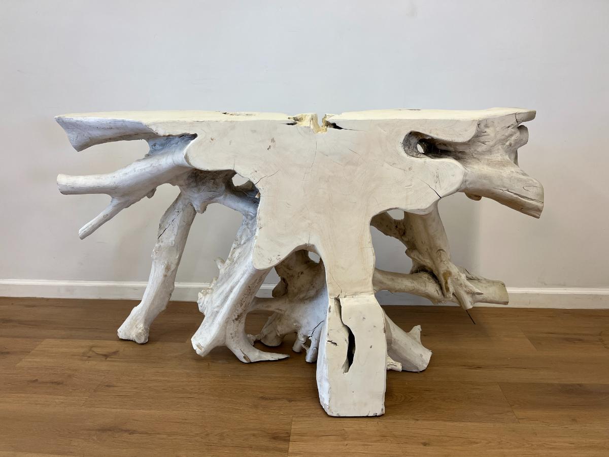 Phillips Collection Teak Root Bleached Console Table