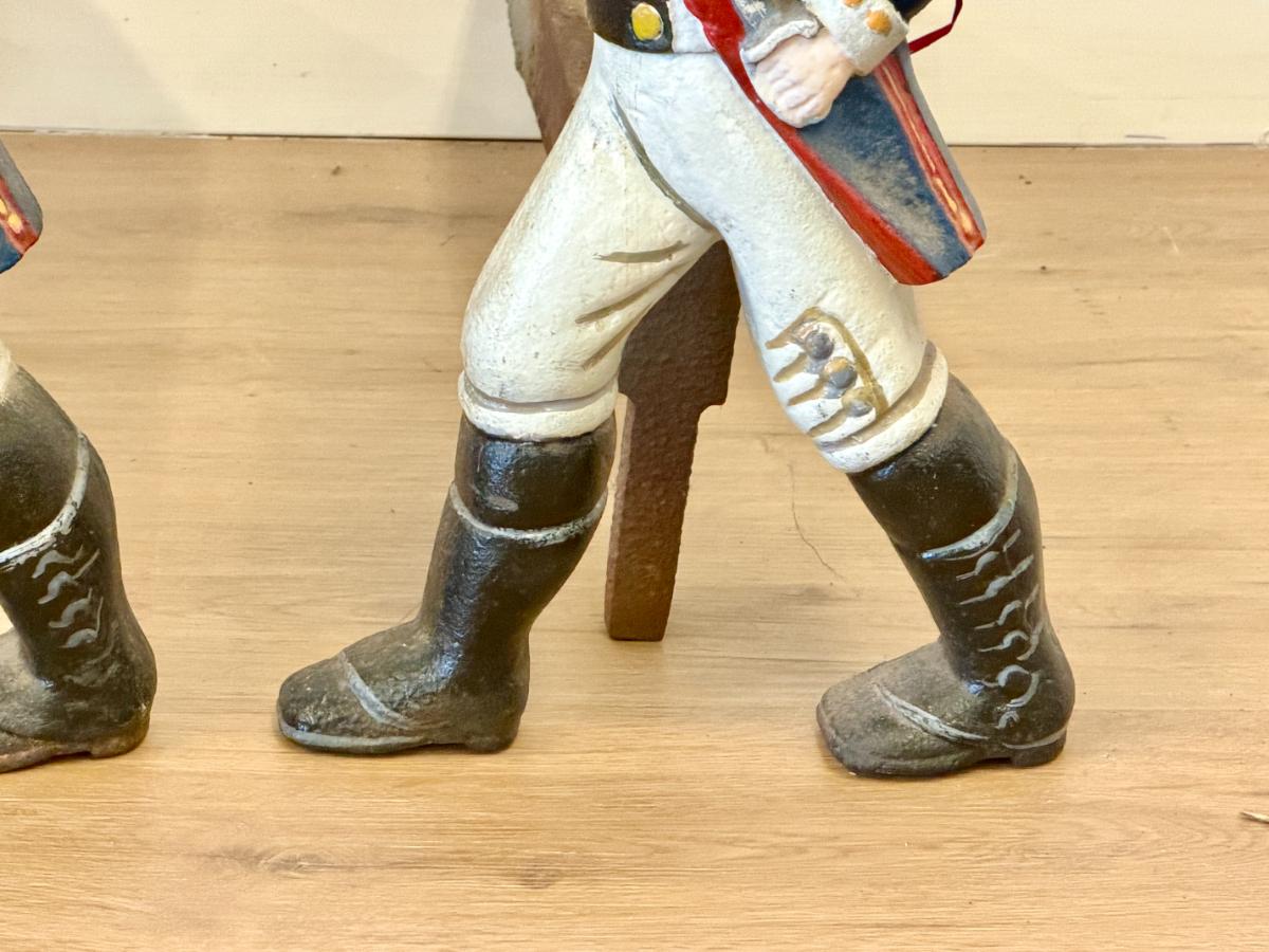 Cast Iron Hessian Soldiers Andirons
