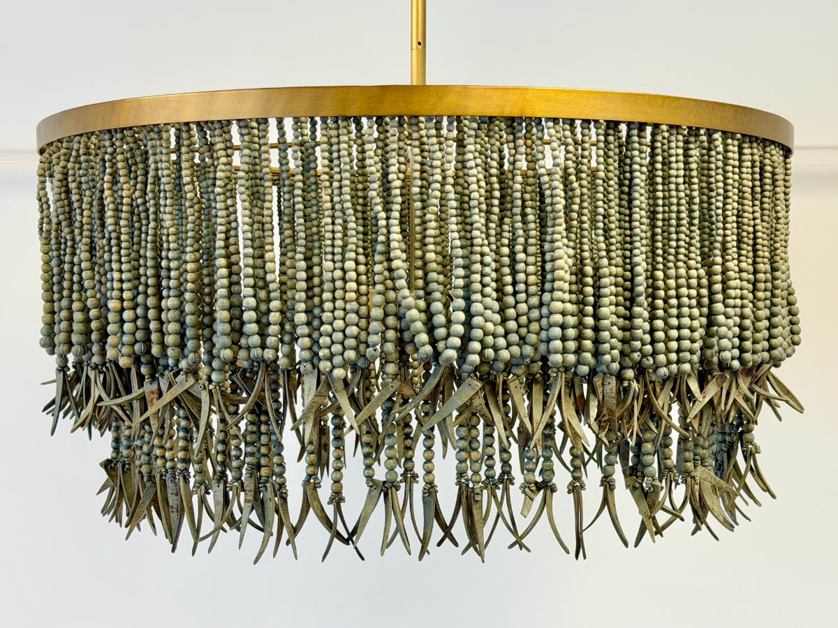 Arteriors Baja 3 Light 30″ Wide Beaded Drum Chandelier