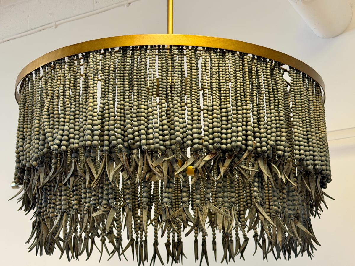 Arteriors Baja 3 Light 30″ Wide Beaded Drum Chandelier