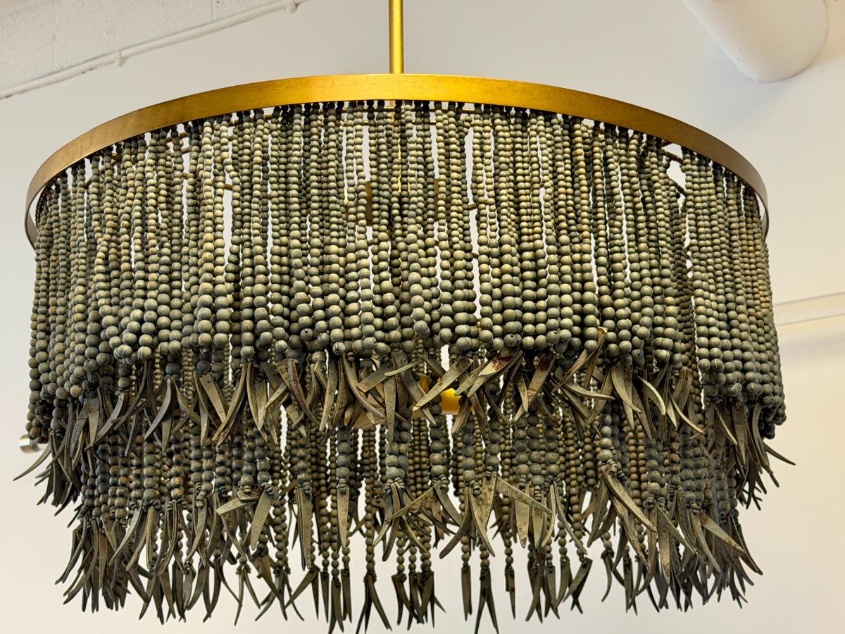 Arteriors Baja 3 Light 30″ Wide Beaded Drum Chandelier
