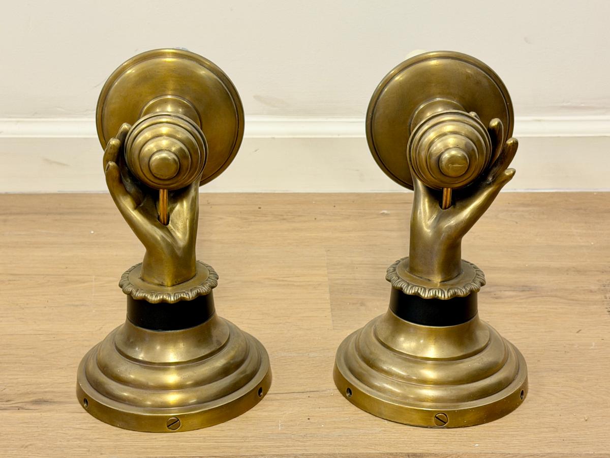 Brass Hand Wall Sconces