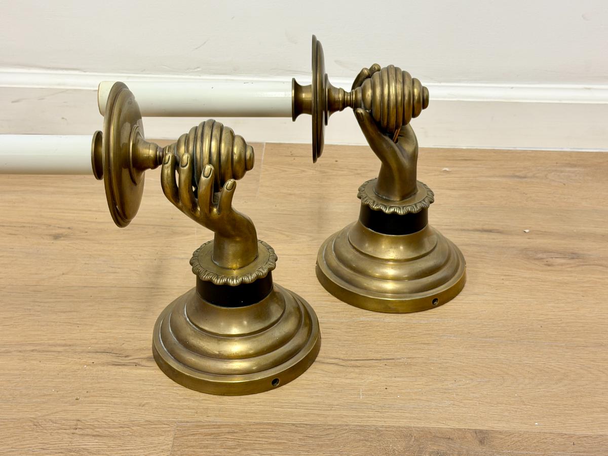 Brass Hand Wall Sconces
