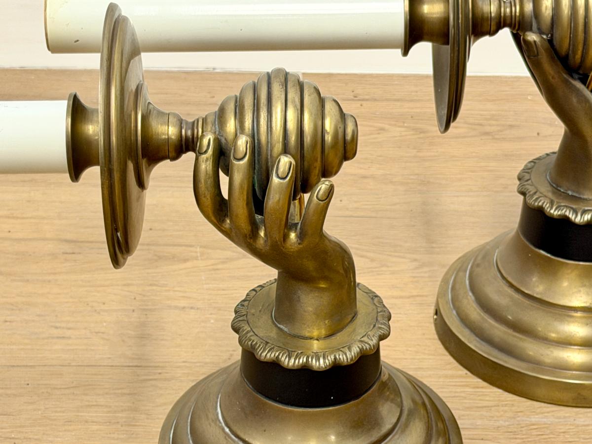 Brass Hand Wall Sconces