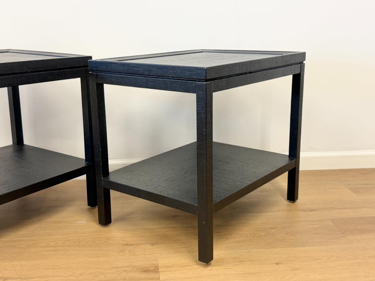 Oomph Grasscloth Side Tables, Pair