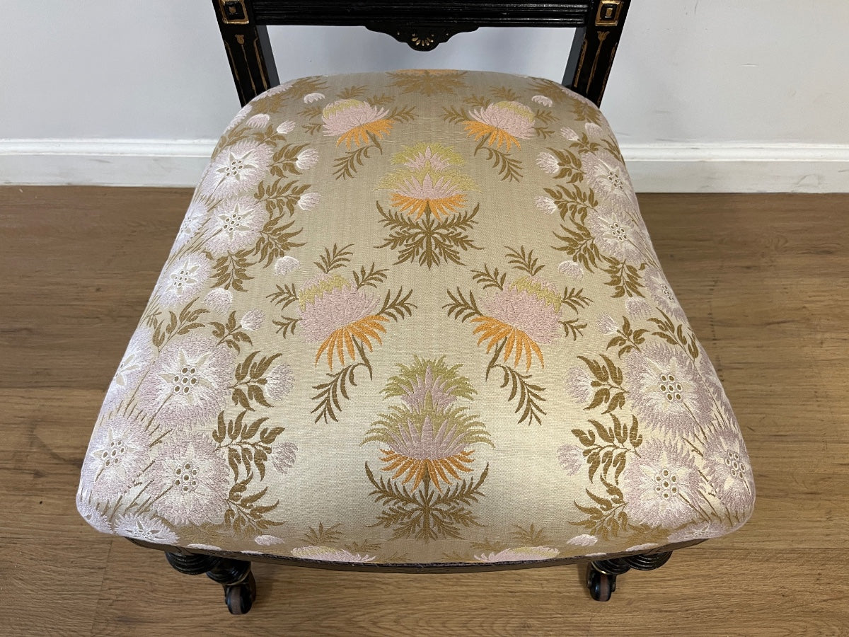 Custom Upholstered Petite Victorian Chair in Dedar Fabric