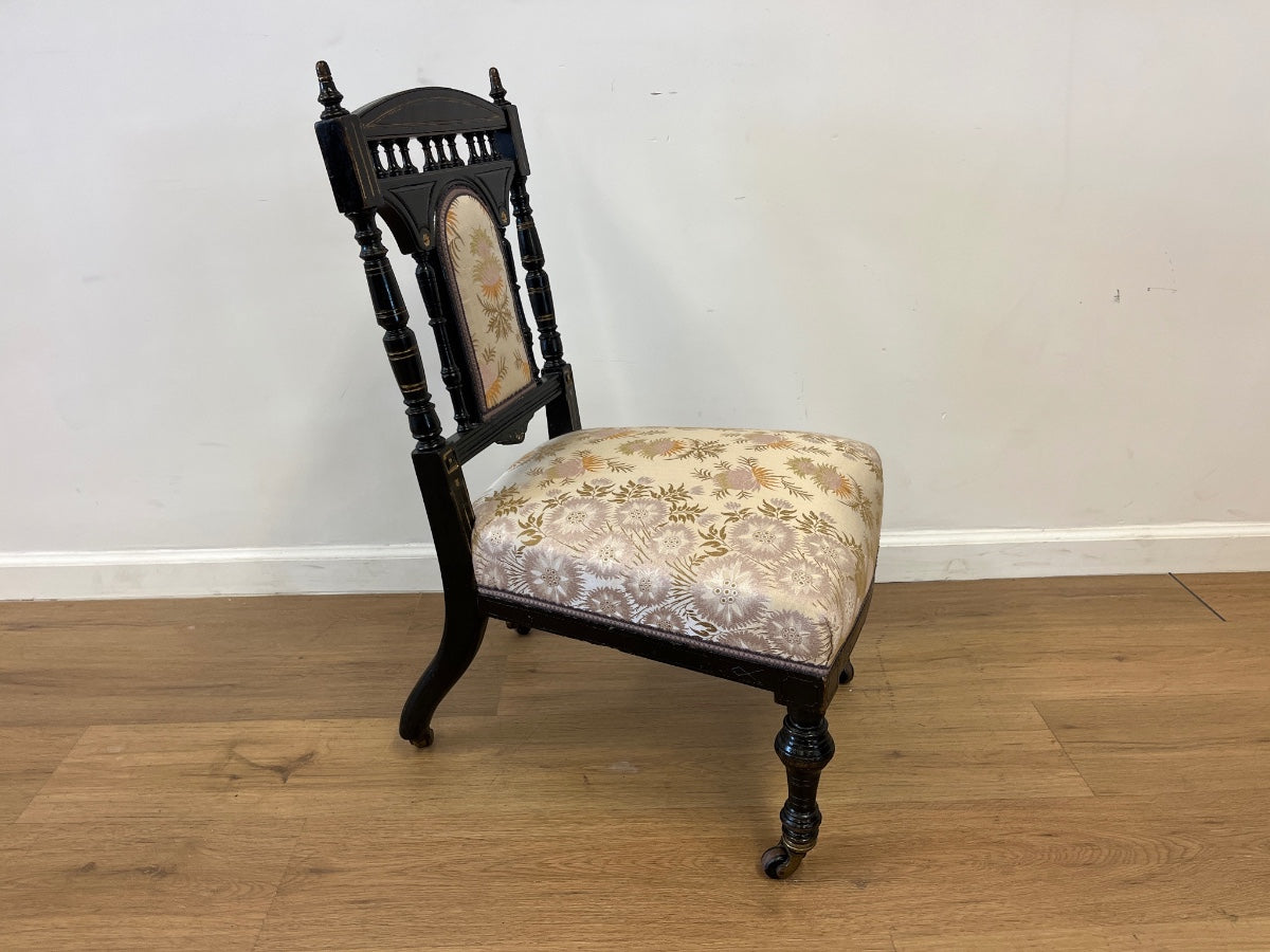 Custom Upholstered Petite Victorian Chair in Dedar Fabric