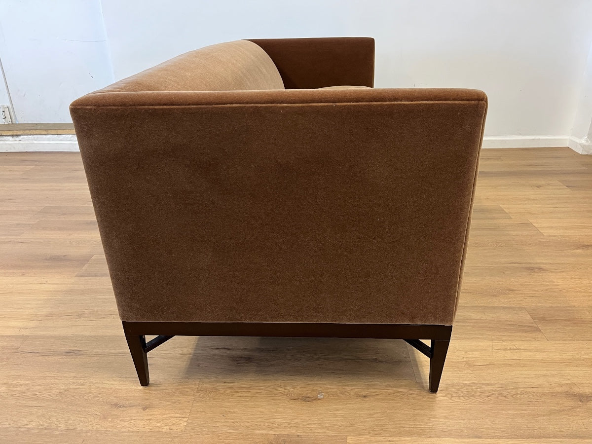 Custom Upholstered Bolier Sofa in Cocoa Mohair