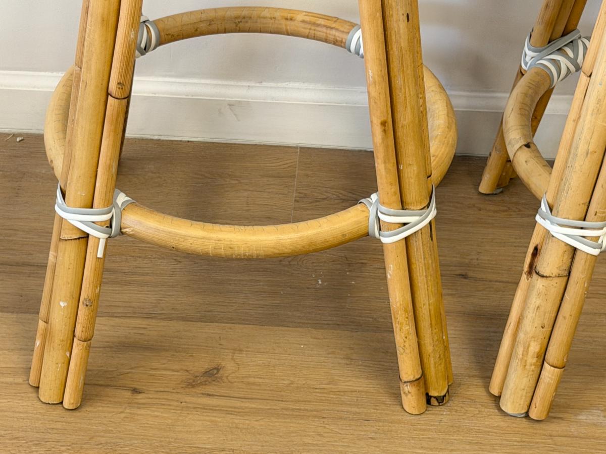 Serena & Lily Riviera Rattan Counter Stools, Set of 3