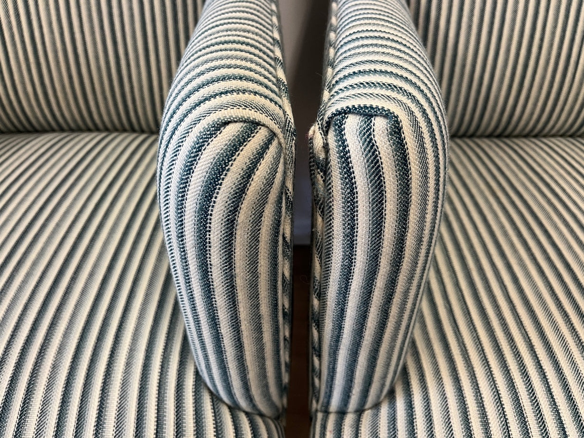 Highland House Host Chairs in Lorenzo Castillo Striped Wool, Pair