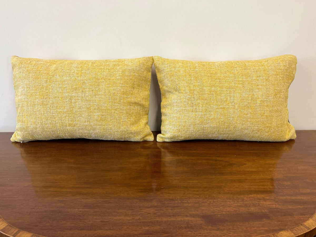 Pierre Frey Ikat Silk Lumbar Pillows, Pair
