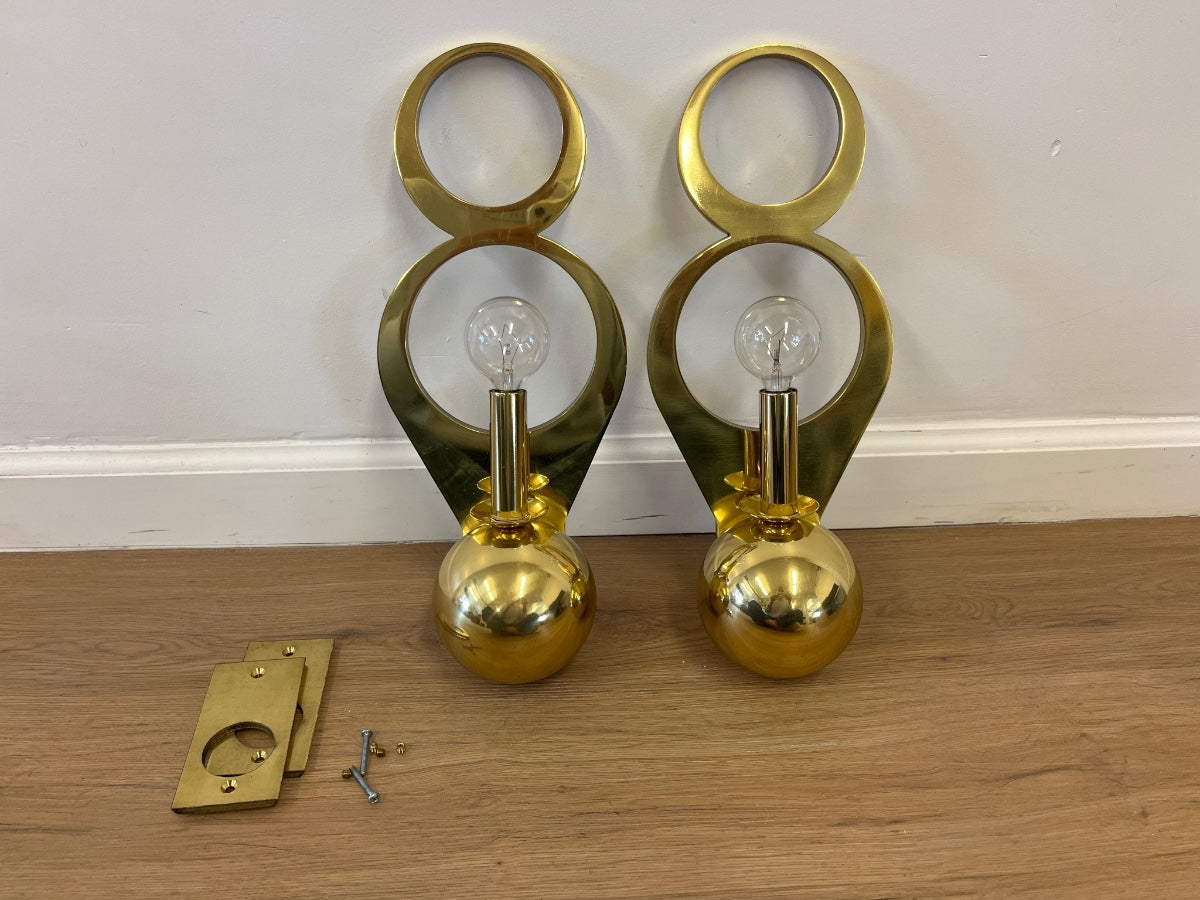 Amanda Nisbet for Urban Electric Brass Montreal Sconces, Pair