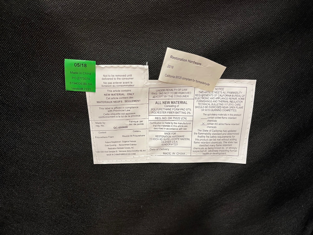 Restoration Hardware Low Belgian Slipcovered Arm Chairs, Set of 4