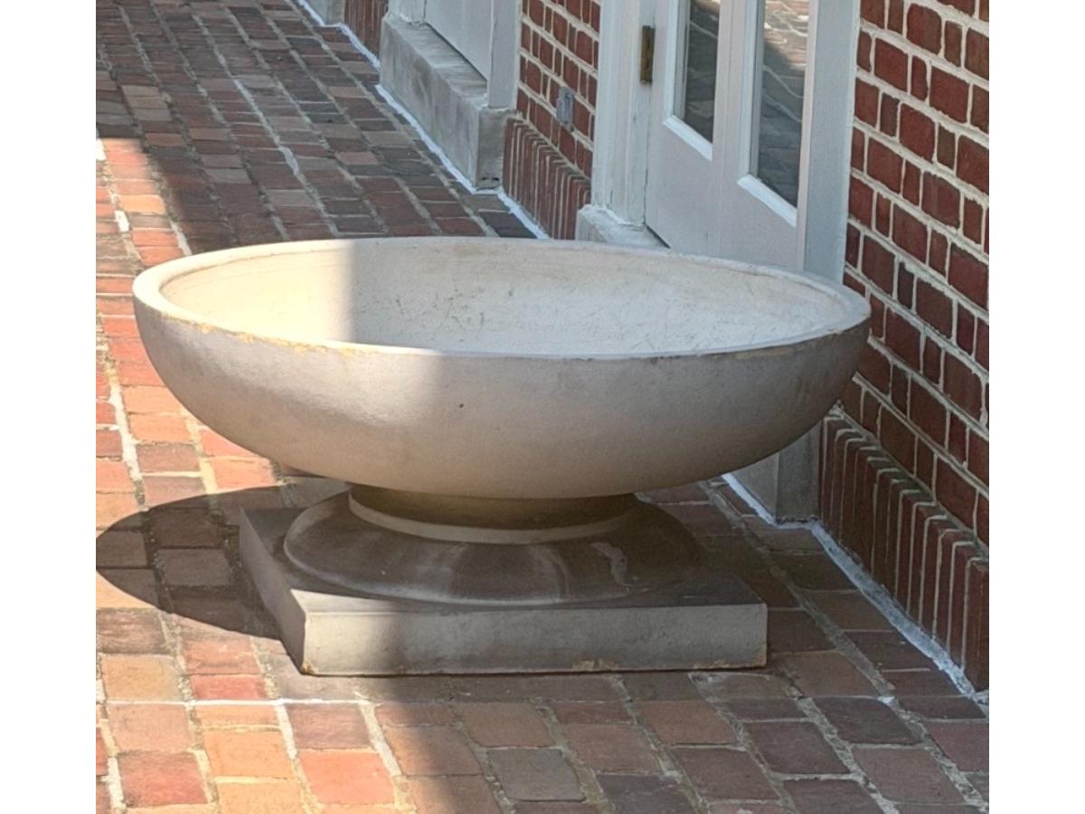 Low Profile Stone Urns, Pair