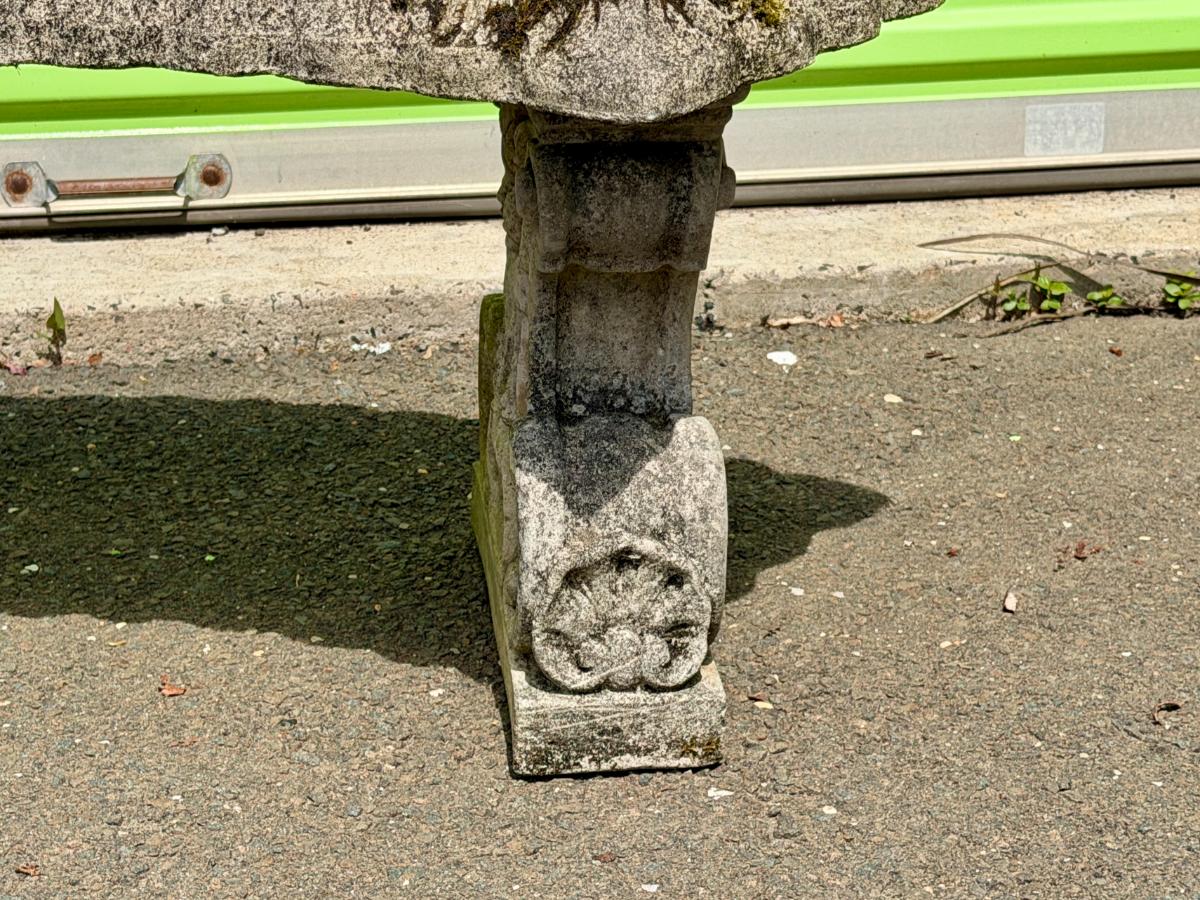 Campania Curved Cement Garden Bench