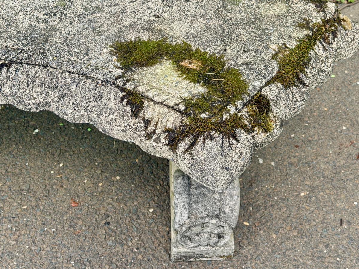 Campania Curved Cement Garden Bench