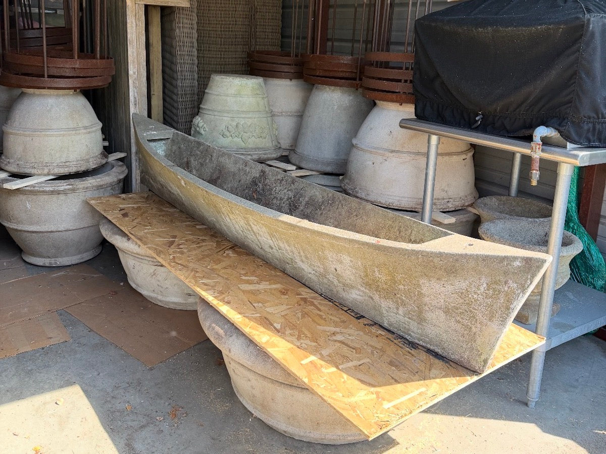 Canoe Shaped Oversized Concrete Planter