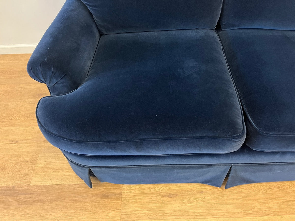 Baker Blue Velvet Loveseat, 1 of 2