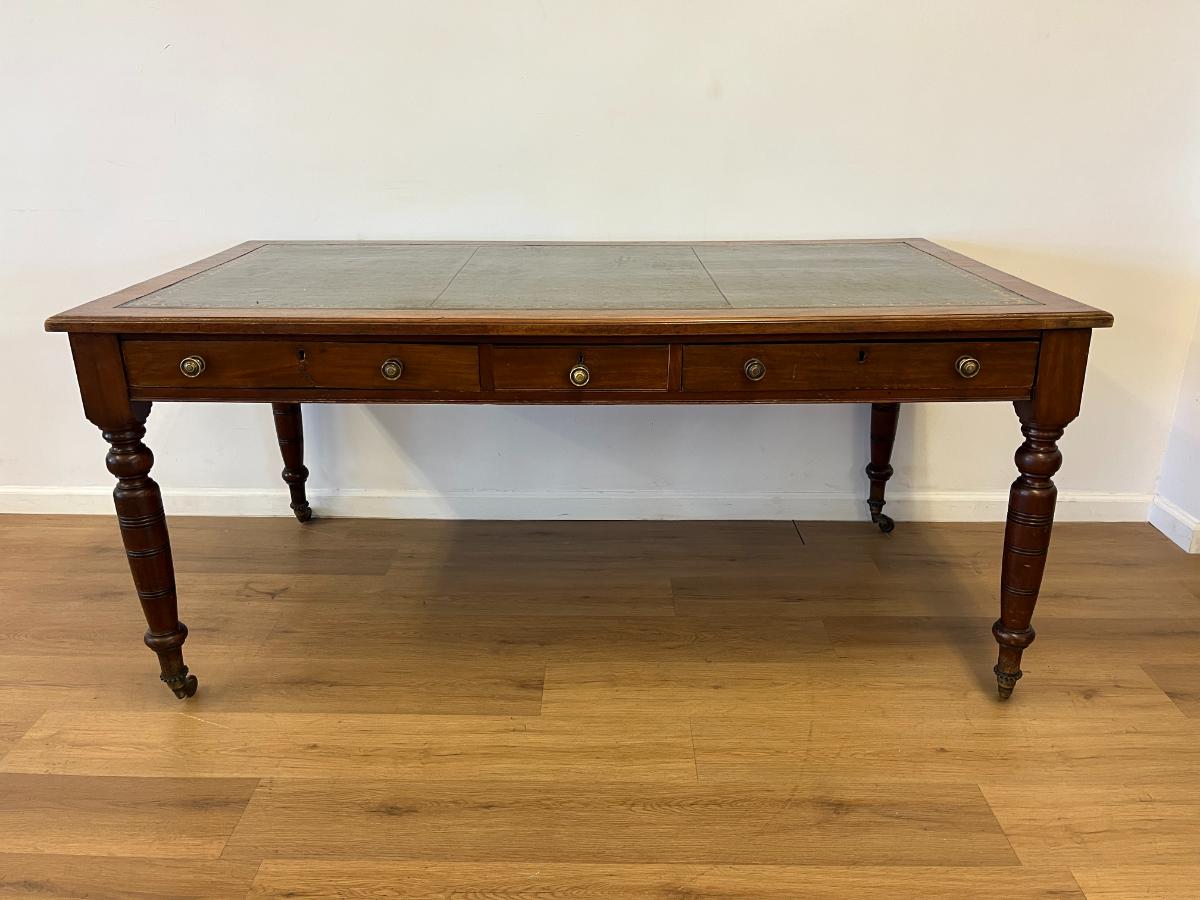 Mahogany Writing Table with Leather Top