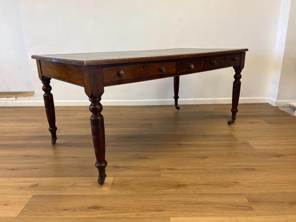 Mahogany Writing Table with Leather Top