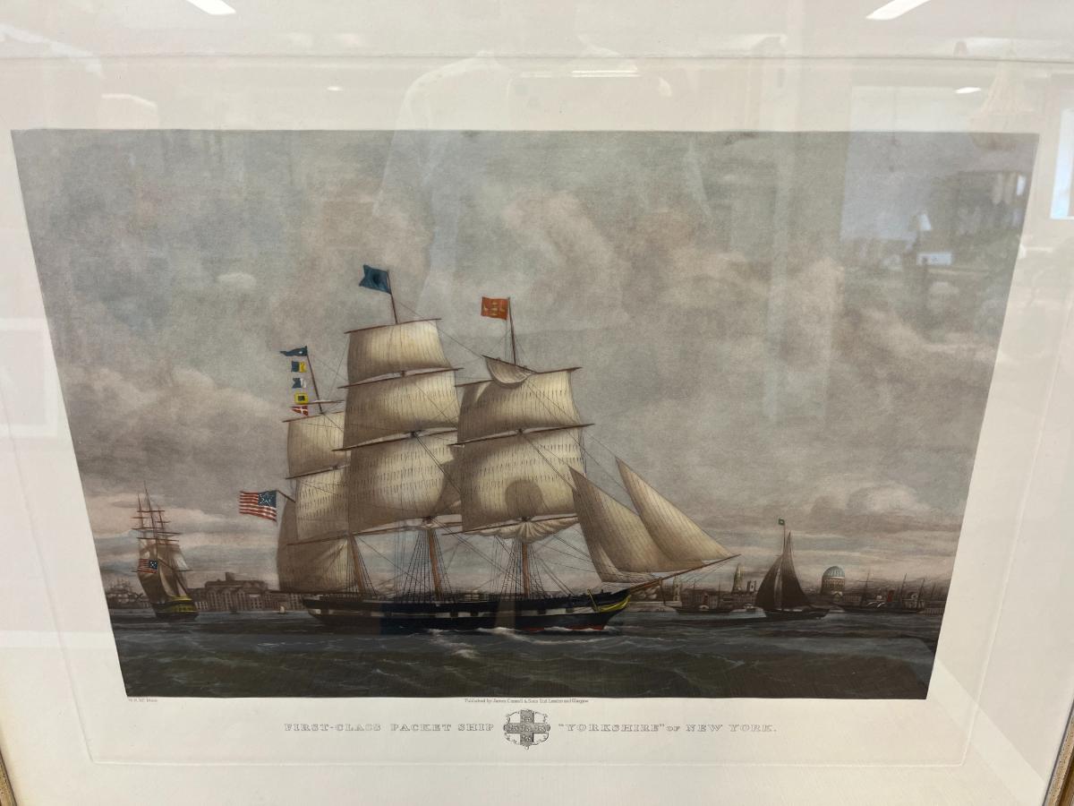 Framed Maritime Engravings of “The Samuel Enderby” & “Yorkshire” of New York c. 1910