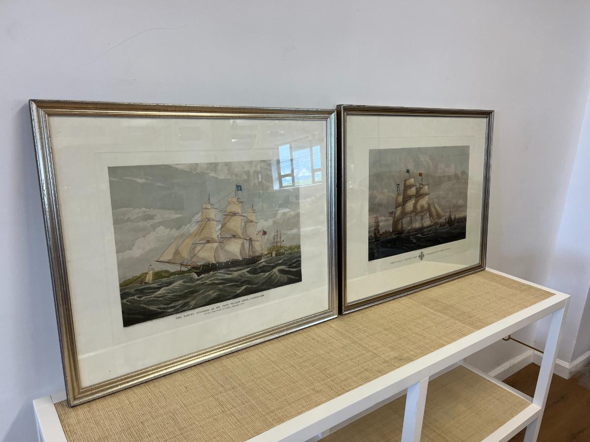 Framed Maritime Engravings of “The Samuel Enderby” & “Yorkshire” of New York c. 1910
