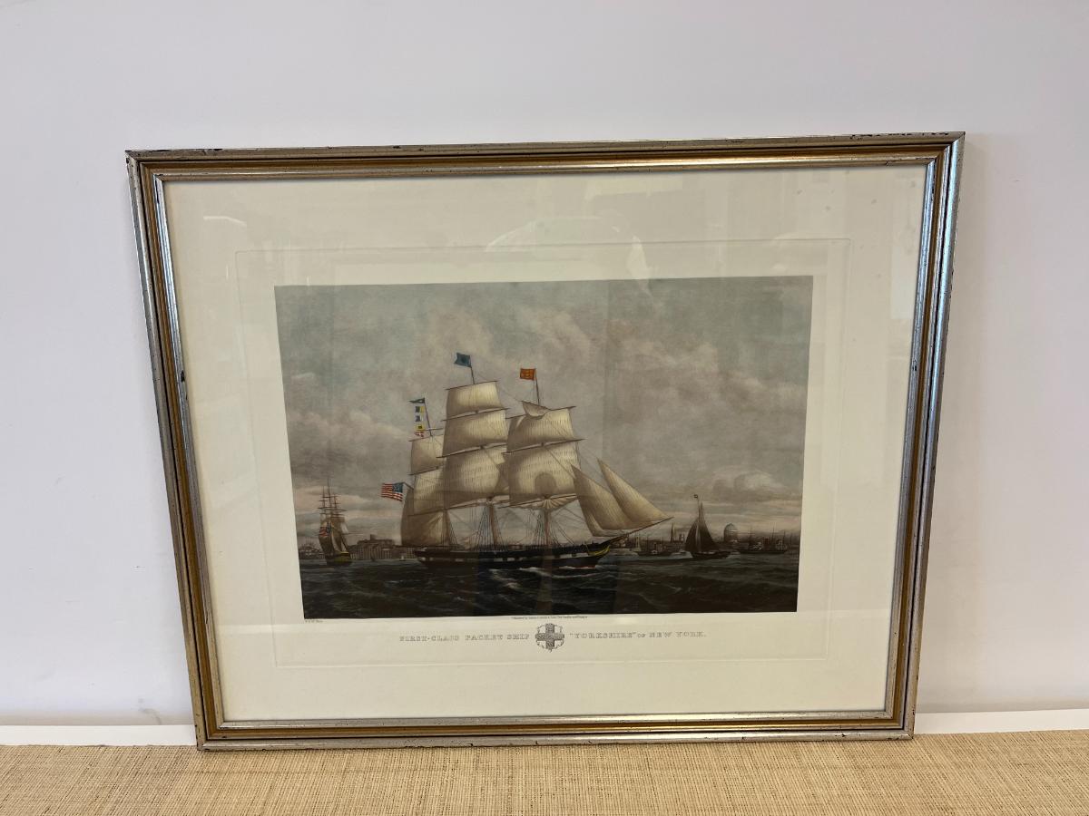 Framed Maritime Engravings of “The Samuel Enderby” & “Yorkshire” of New York c. 1910