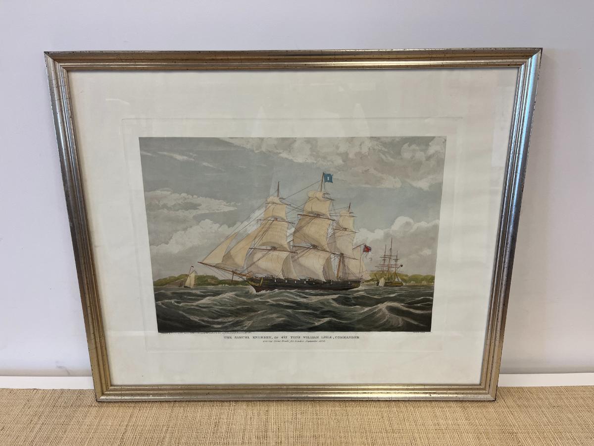 Framed Maritime Engravings of “The Samuel Enderby” & “Yorkshire” of New York c. 1910