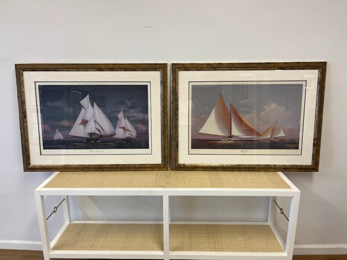 Michael Keane Pencil-Signed Limited Edition Lithographs, “America’s Cup 1876” & “Wung Out”