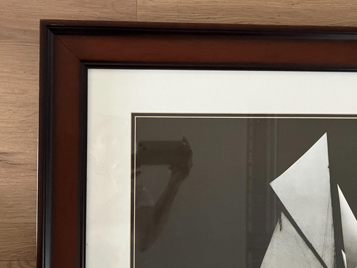 Grand-Scale Gilded Age Framed Yacht Art Prints from Adrien Linford, Set of 4