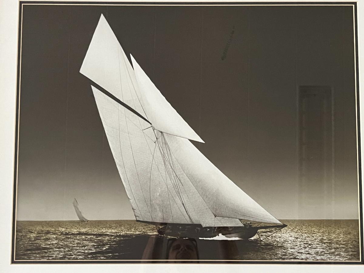 Grand-Scale Gilded Age Framed Yacht Art Prints from Adrien Linford, Set of 4
