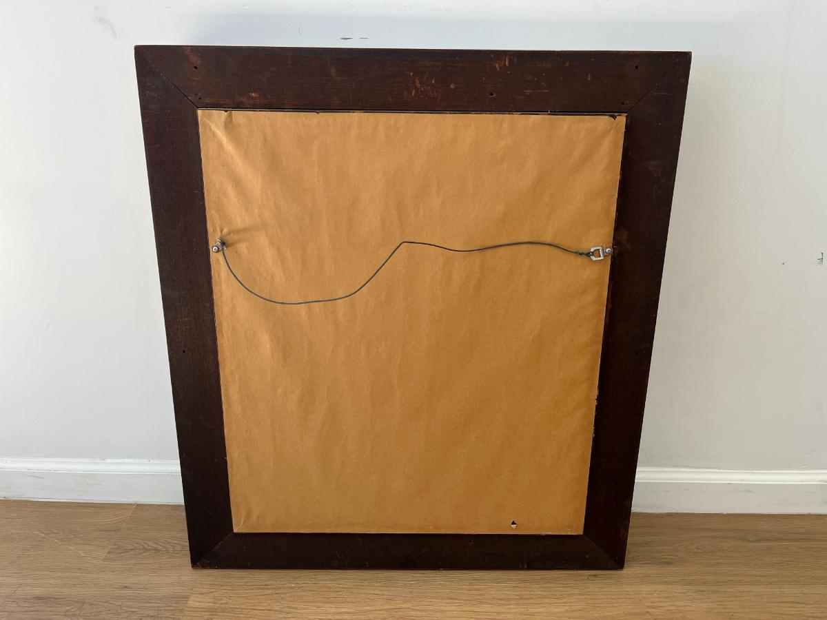 Mahogany Wood Mirror with Gold Inset