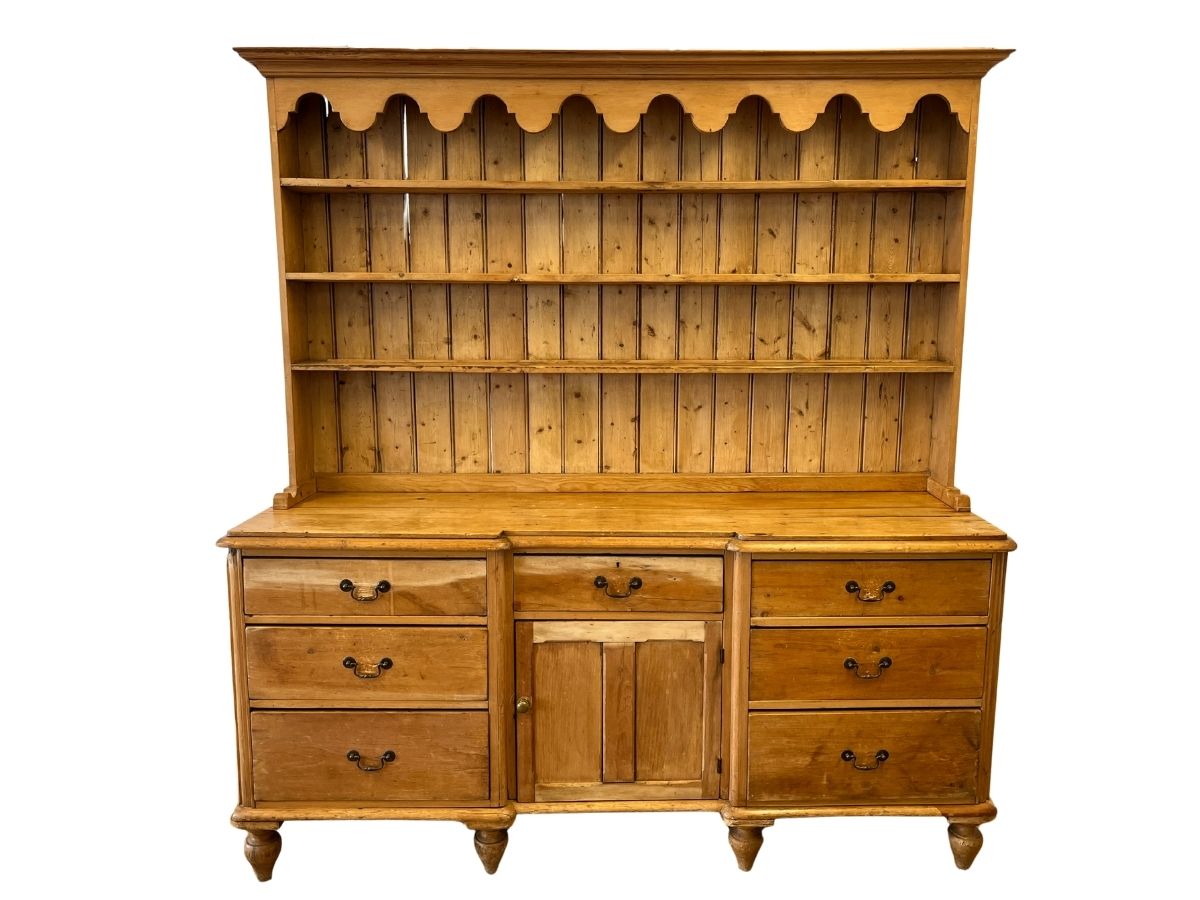 19th C. English Pine Lancashire Dresser