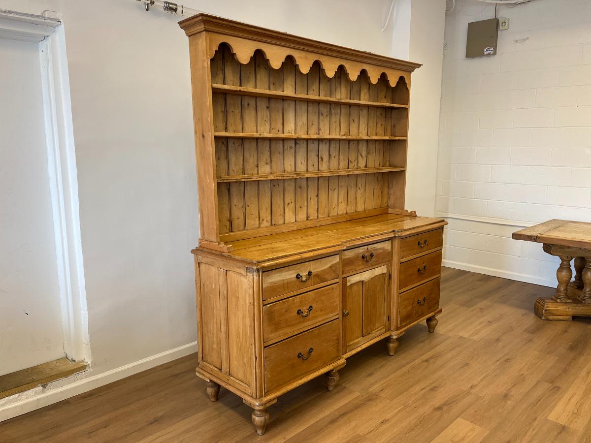 19th C. English Pine Lancashire Dresser