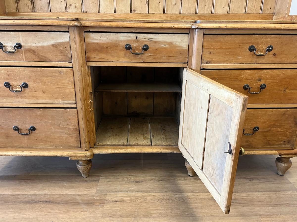 19th C. English Pine Lancashire Dresser