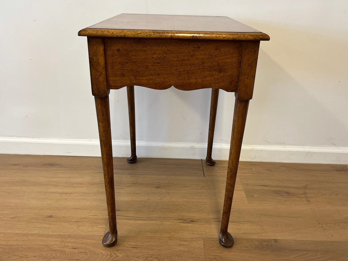 Vintage English Queen Anne Pad Foot Lowboy Side Table