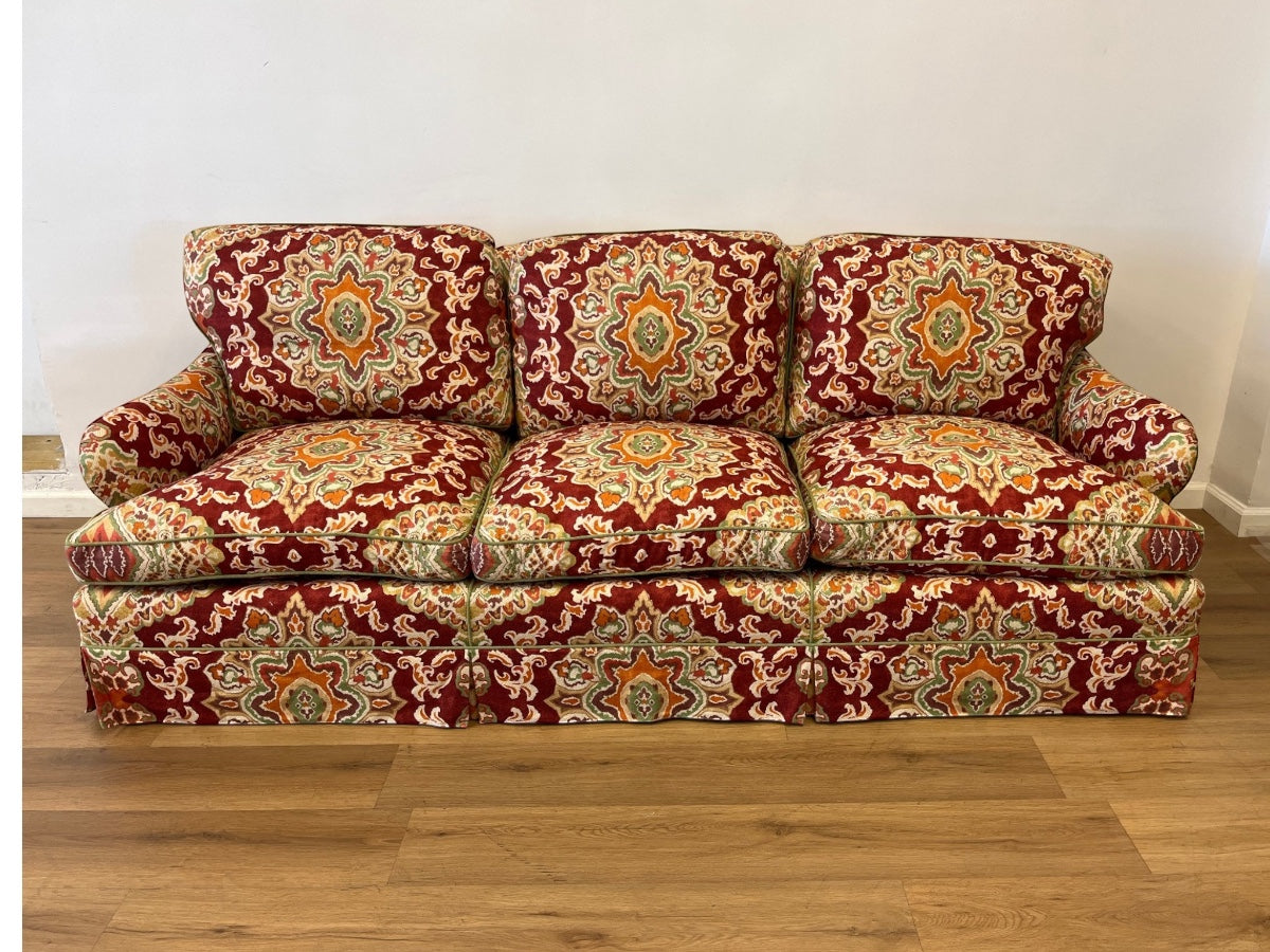 Custom Upholstered Three Seat Down Filled Sofa