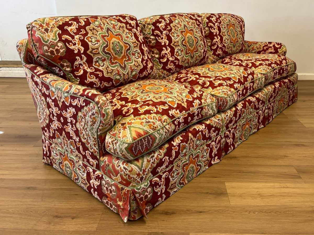 Custom Upholstered Three Seat Down Filled Sofa