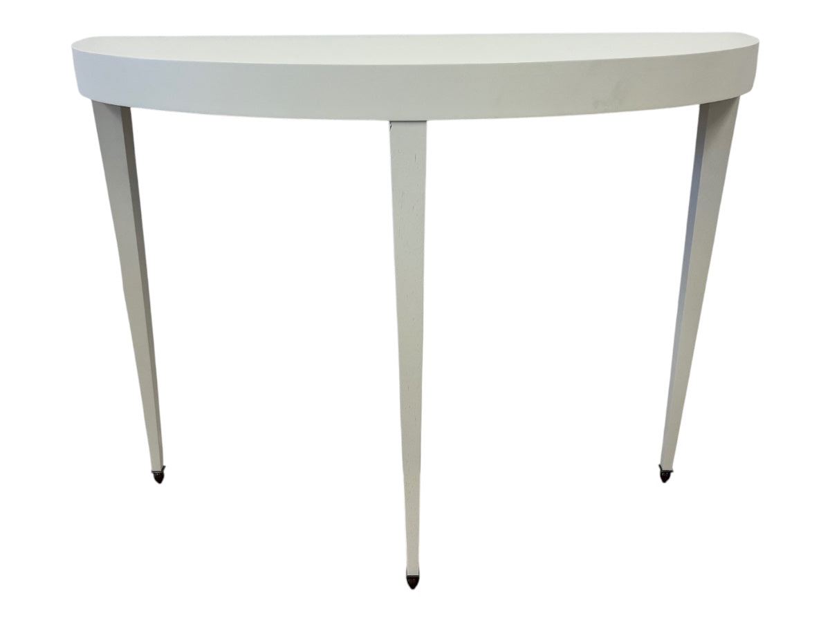 White Demilune Console Table