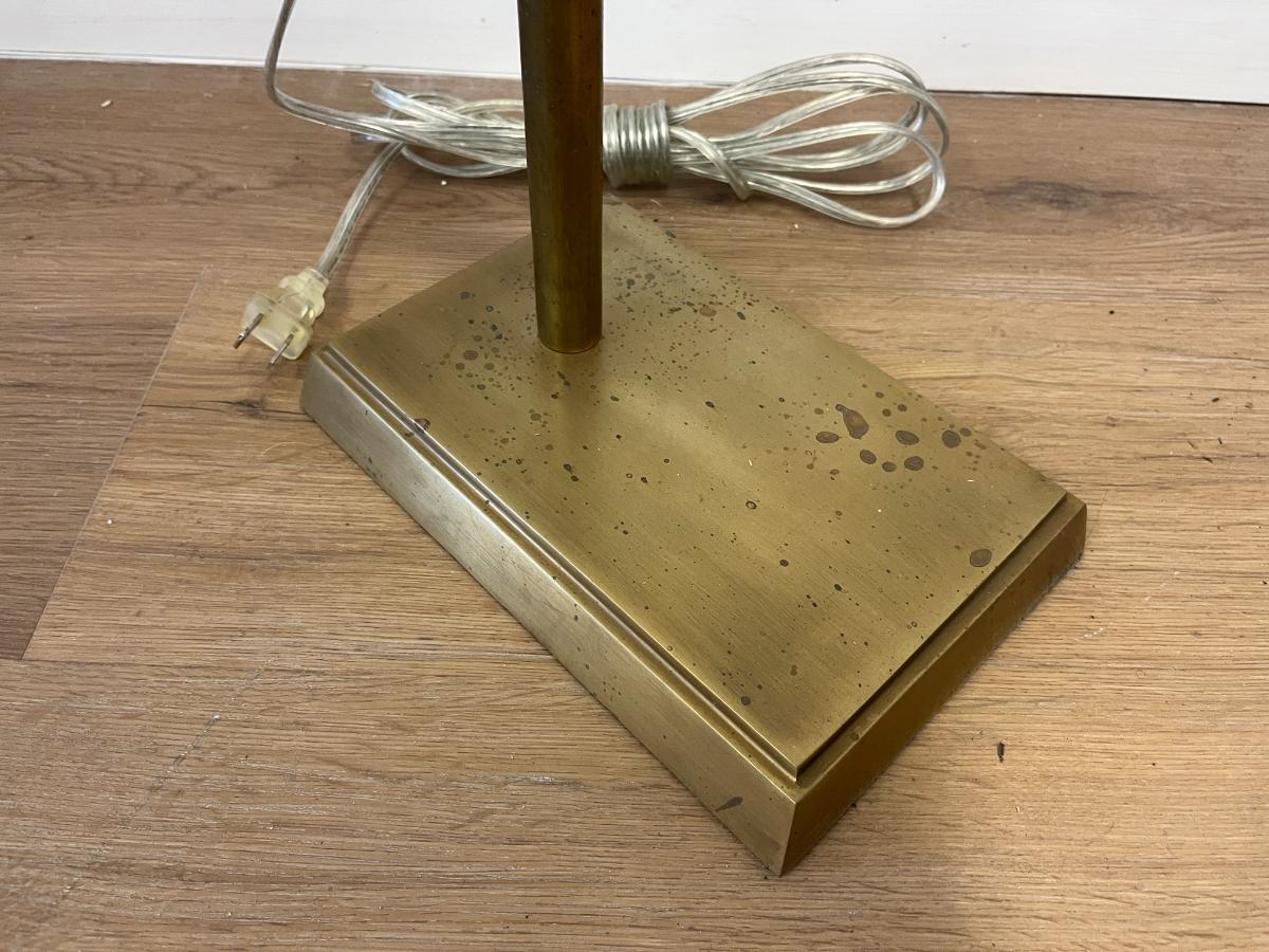 Brass Swing Arm Floor Lamps, Pair