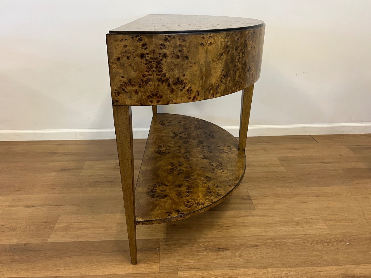 Isla Burlwood Demilune Console Table