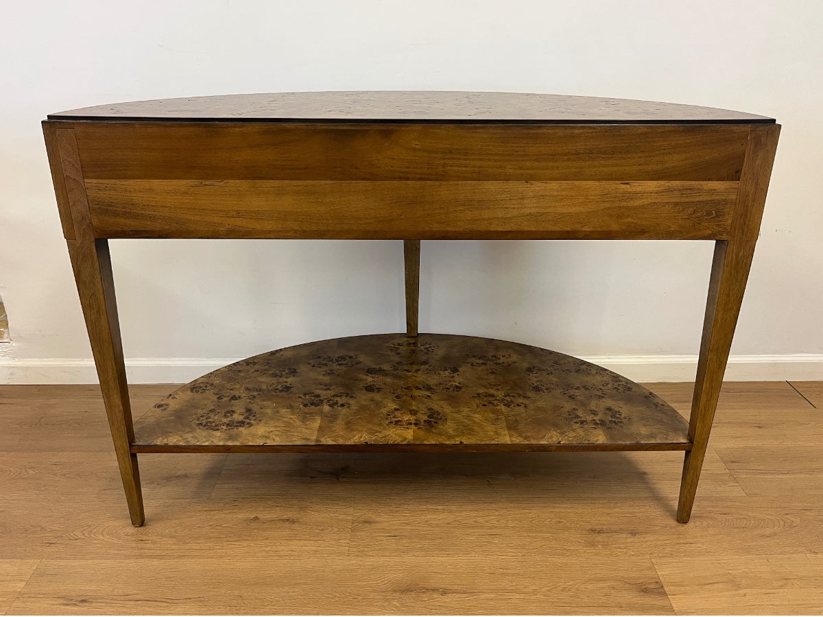 Isla Burlwood Demilune Console Table