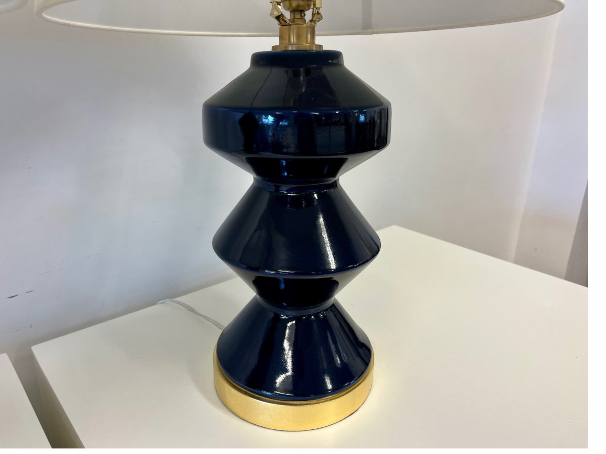 Visual Comfort Weller Zig-Zag Table Lamps, Pair