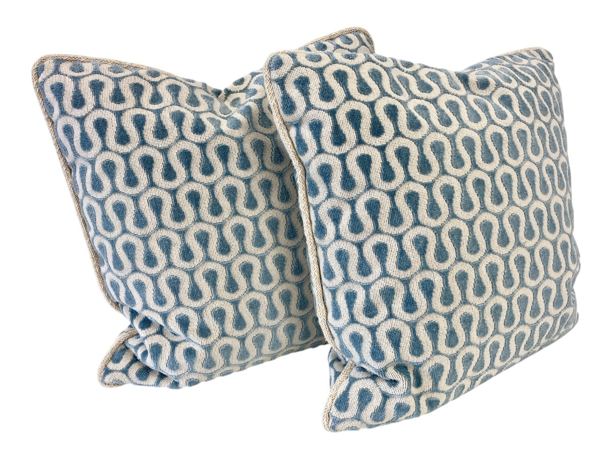 Custom Cowtan & Tout “Joplin” Sky Pillows, Pair