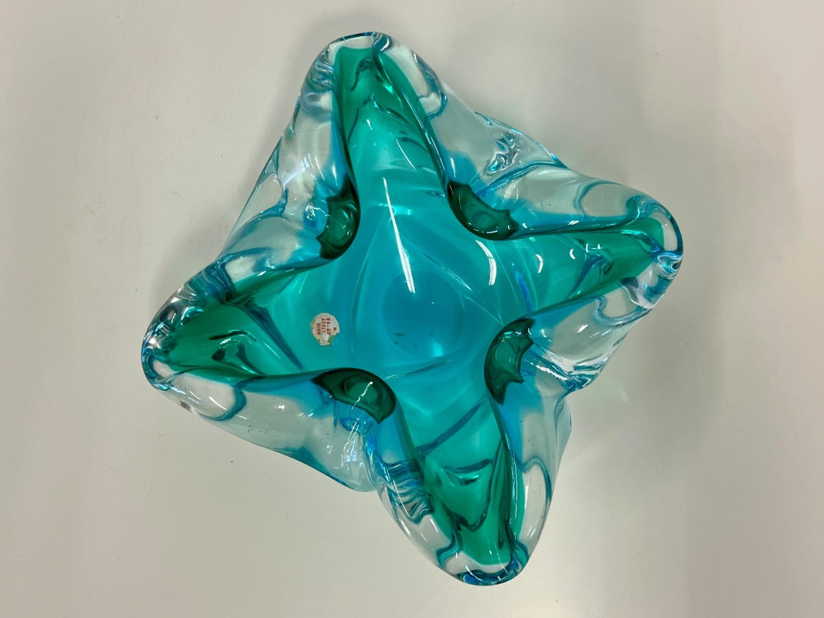 Vintage Murano Sommerso Glass Ashtray