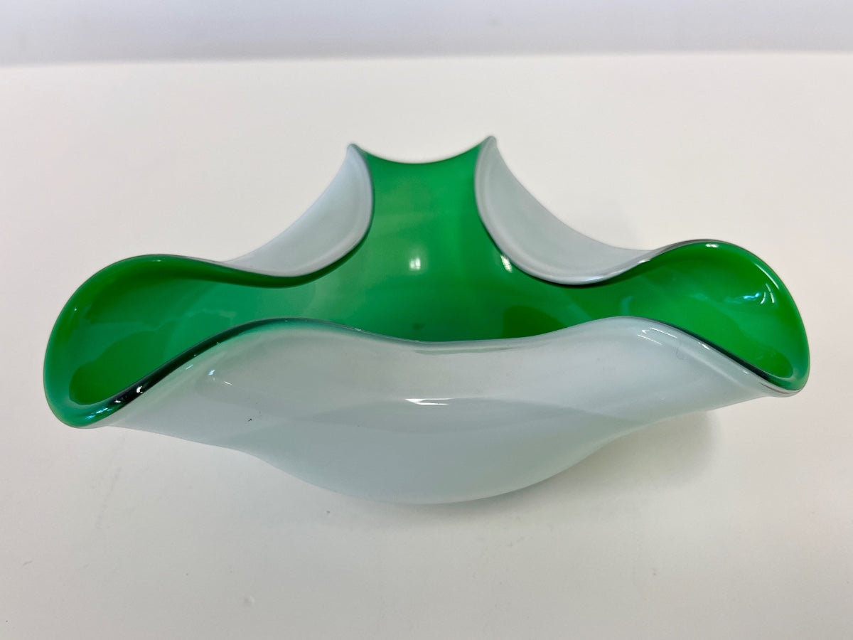Green & White Decorative Catchall Dish