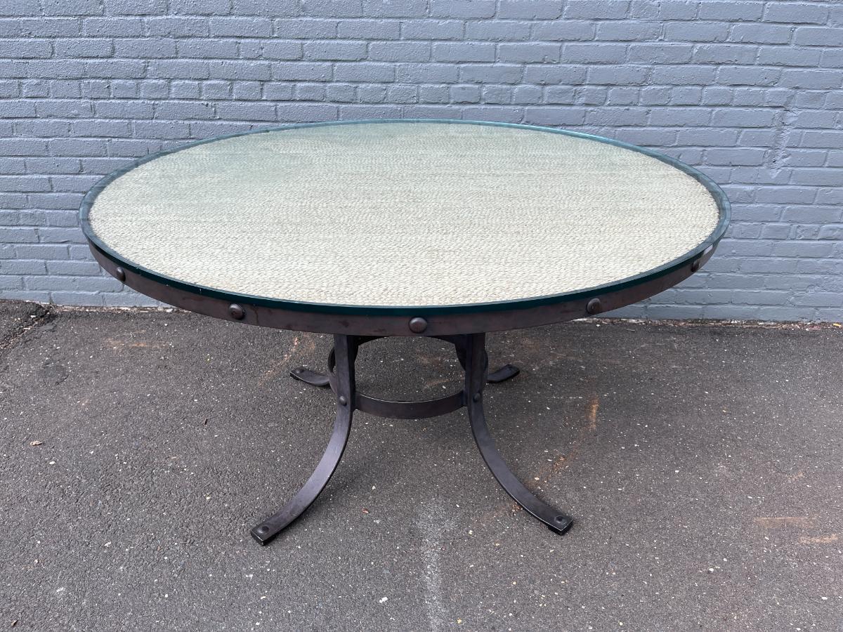 Ralph Lauren “Sheltering Sky” Round Dining Table with Glass Top