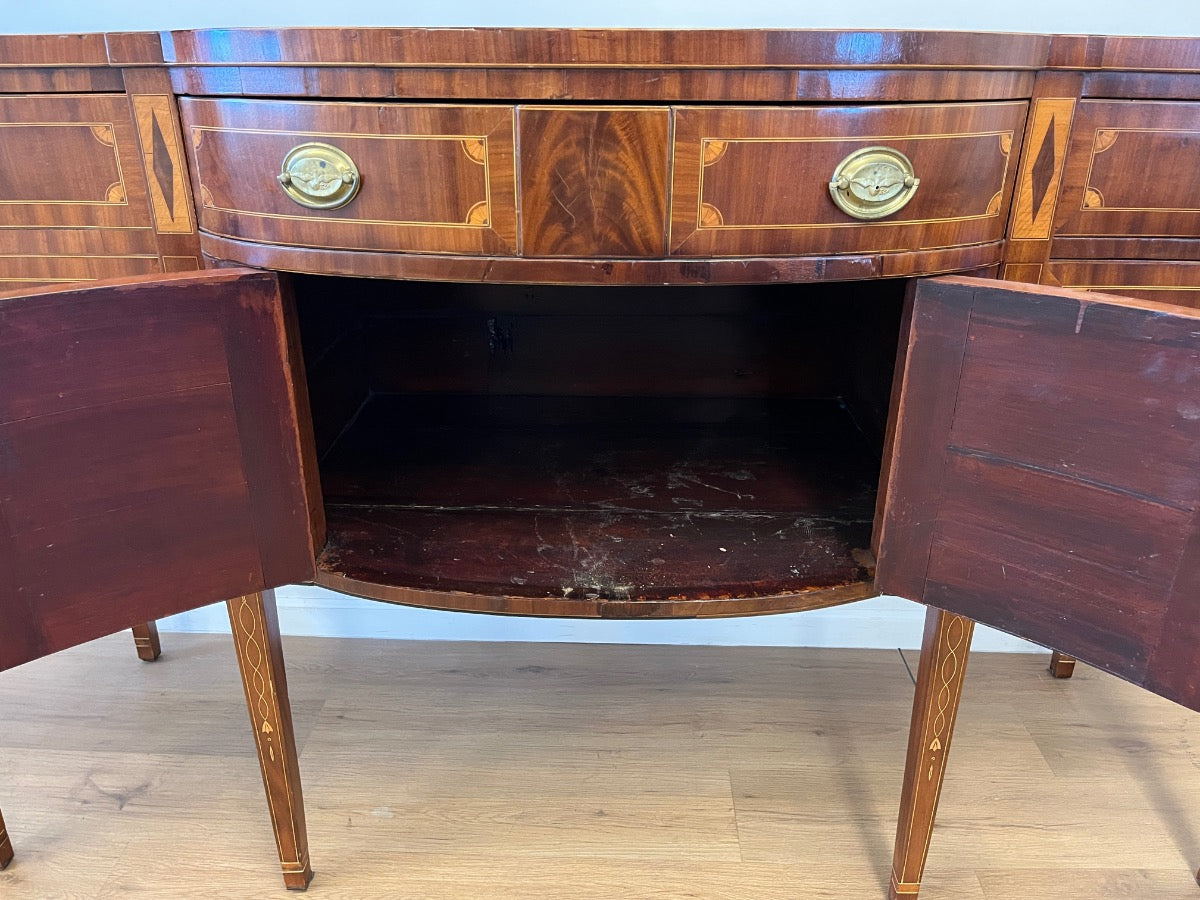Antique Inlaid Mahogany Large Sideboard